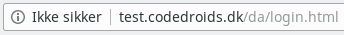 Eksempel visning af usikker side i Chrome browser